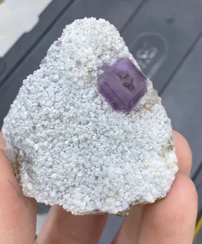 Purple fluorite and crystal mineral specimen