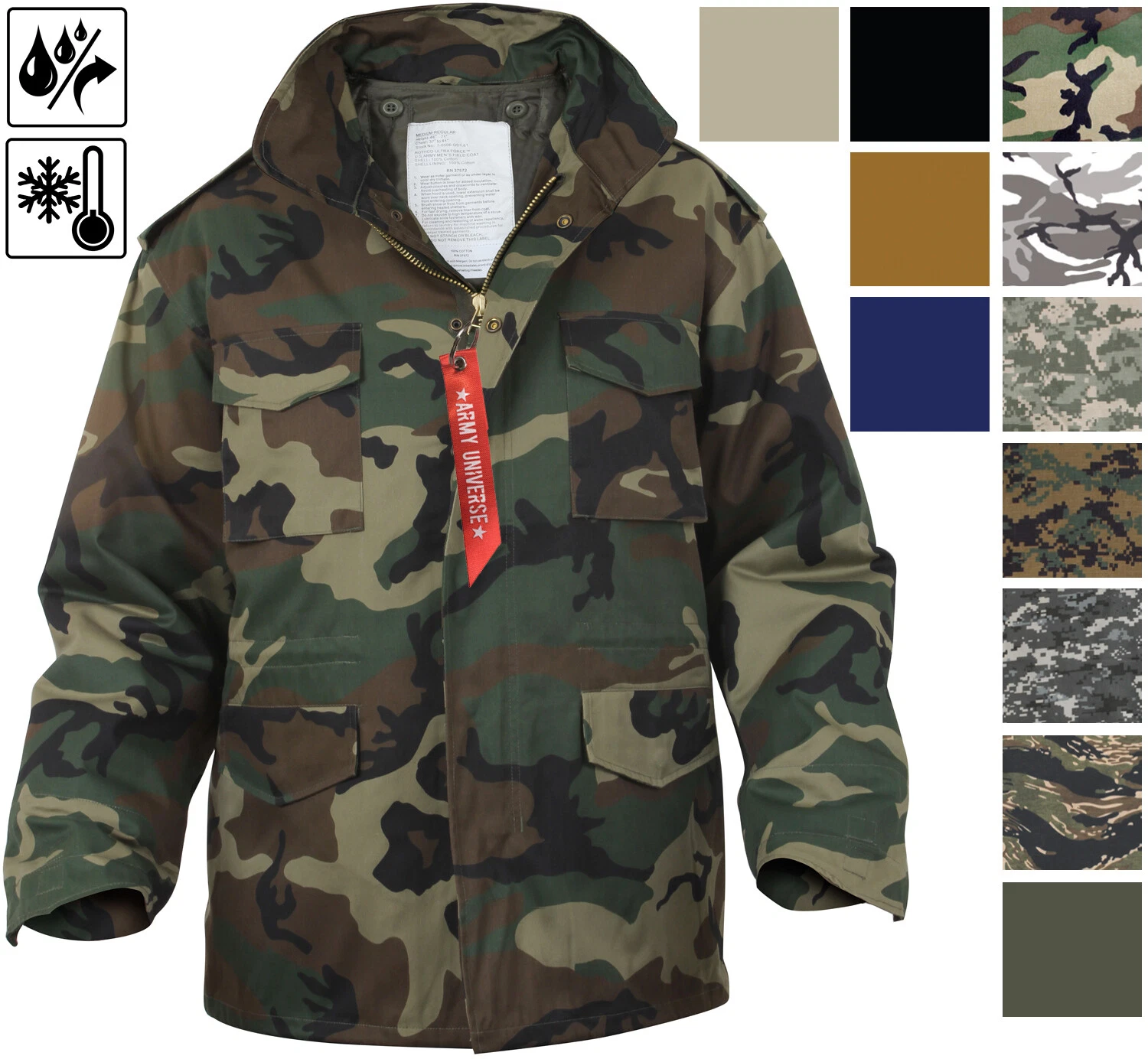 M-65 Field Jacket and Liner Tactical Military M65 Uniform Army Camo Digital Coat image 1