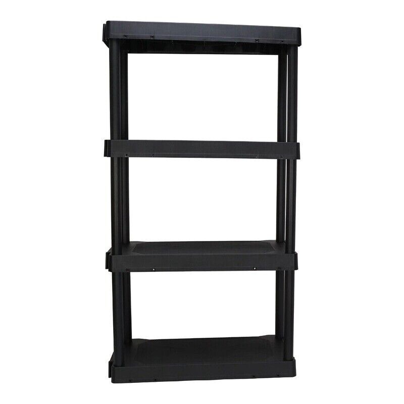 4 Shelf Plastic Shelving Unit, 280lb Total Capacity, Easy to Clean and Assembly eBay