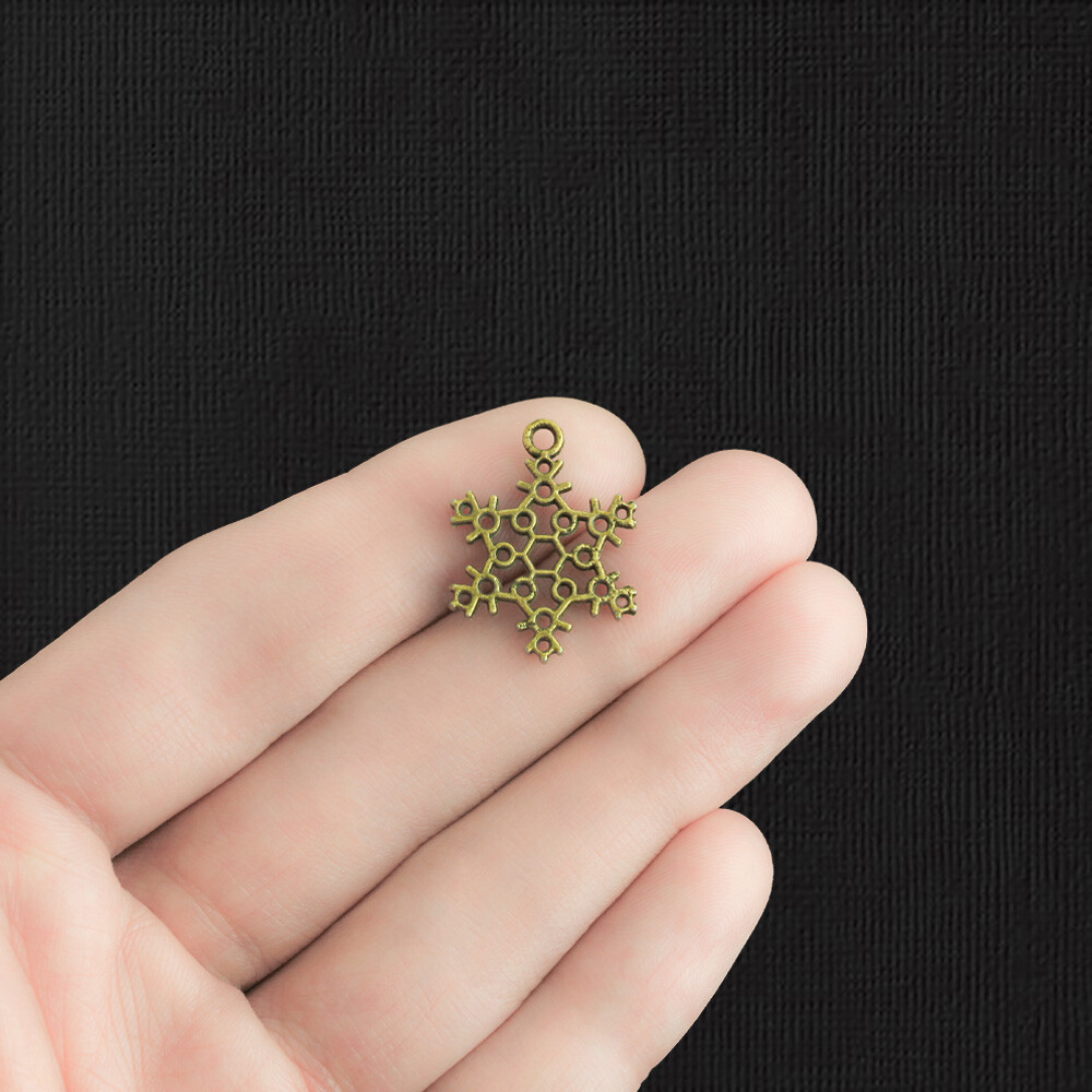 Snowflake Charms Antique Bronze Tone BC346
