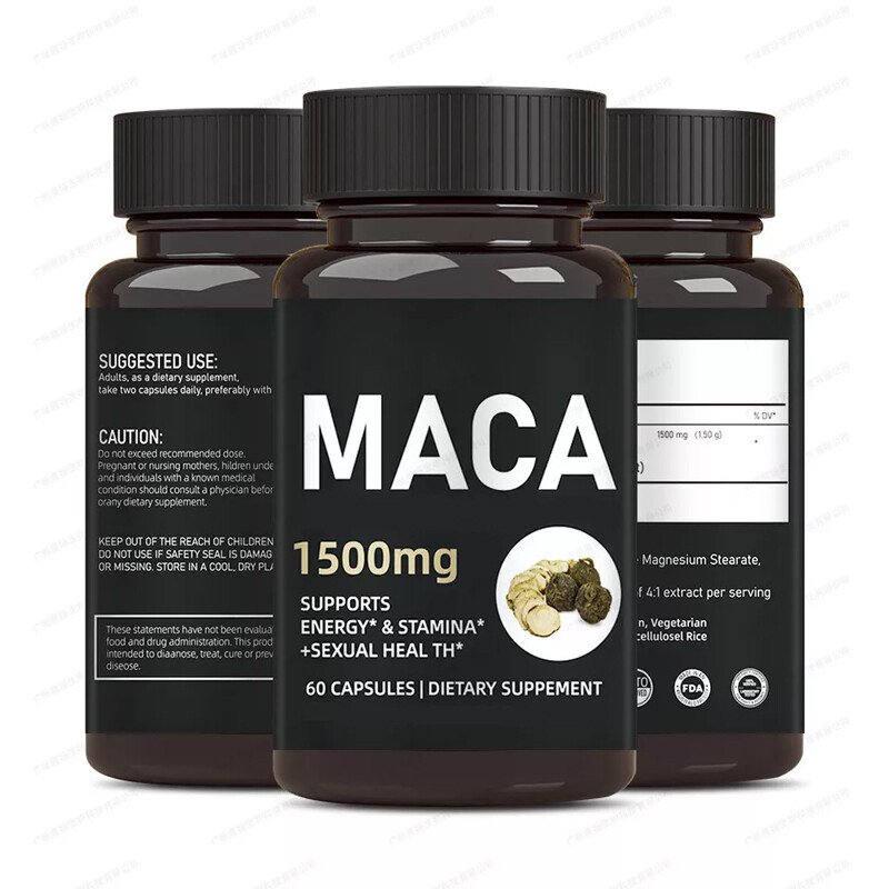 MACA ROOT Capsules 1500mg Peruvian Maca Extract for Men Organic Vitamins 60Pills