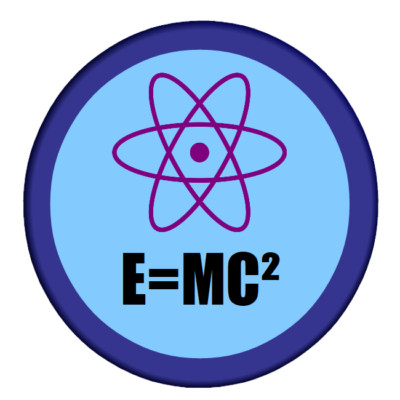 E=MC2 Atomic Symbol Einstein's Formula Pinback Button Badge 25mm, 32mm, 58mm