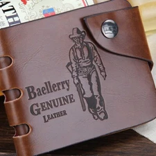 Retro Mens PU Leather Bifold Wallet Credit ID Card Holder Slim Purse Xmas Gift