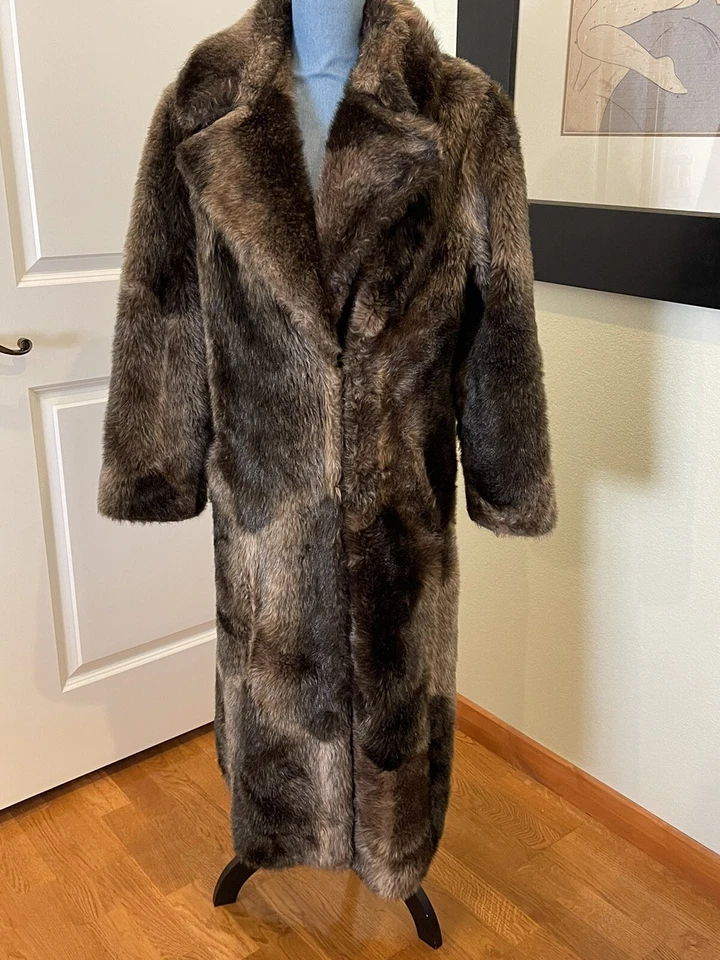 复古 Dee Dee Deb 女式长人造毛皮大衣 2 钩前尺寸 S/M — 第 4/4 张图片