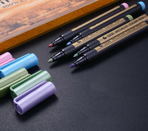 Metallic Marker Set 10 Farben Metallische Stifte Pens DIY Gästebuch Karten - Bild 8 von 10