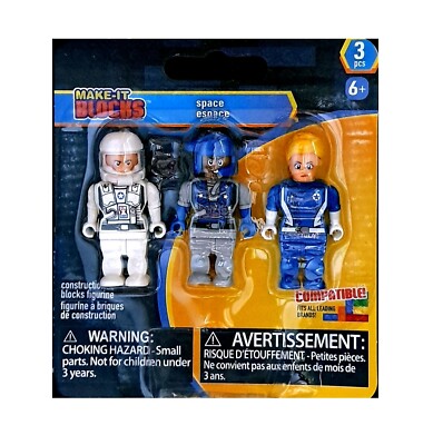 MAKE-IT BLOCKS - SPACE - 3 FIGURES / PCS.  6+ NEW