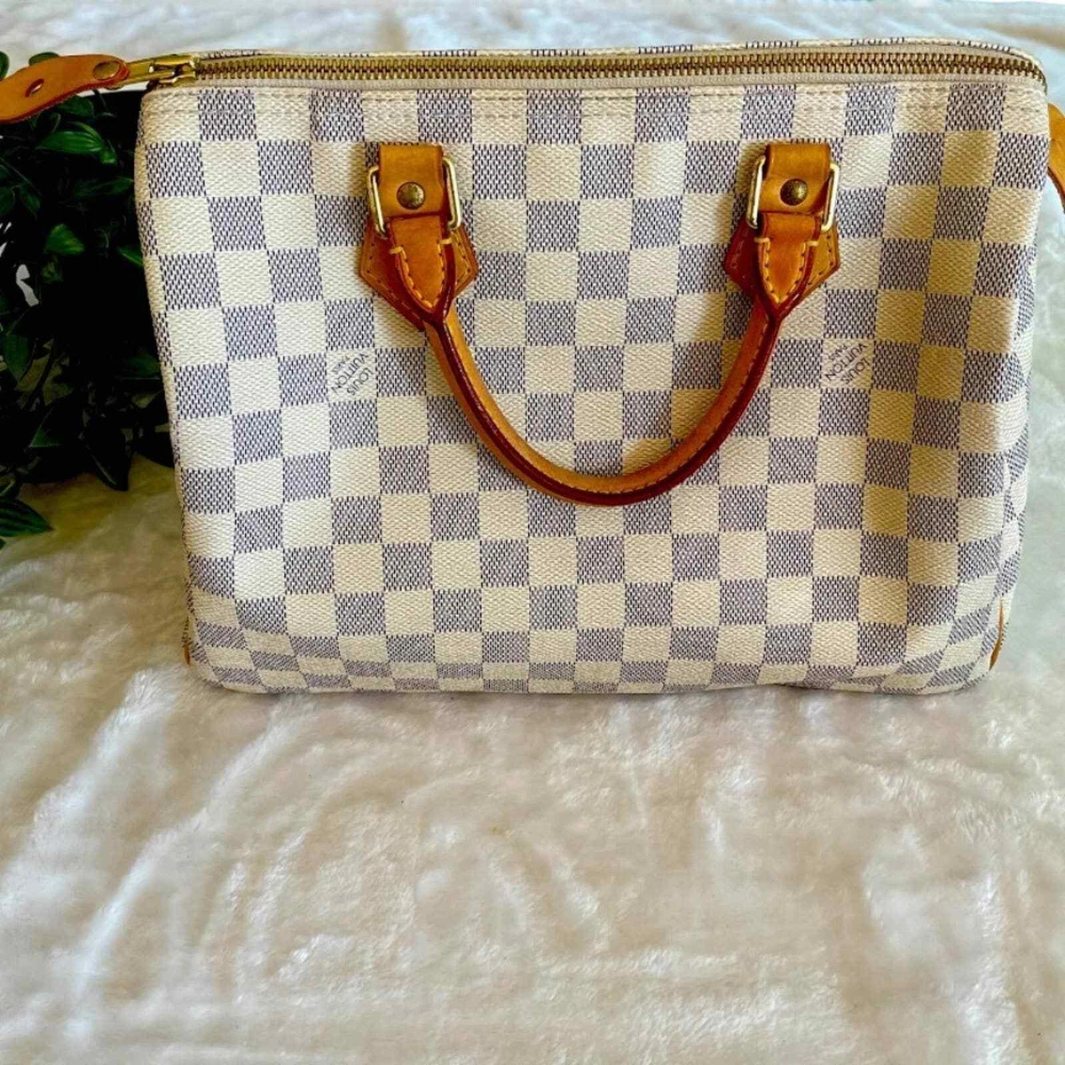 LV Alt. Black & White Speedy Small Duffle Crossbody Shoulder Bag