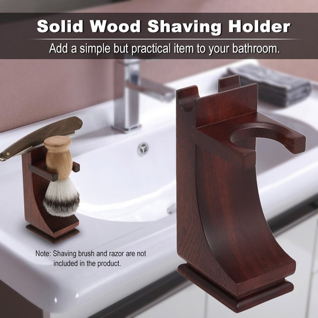Shaving Holder Stand for Shaving Razor Brush Solid Wood Shaving