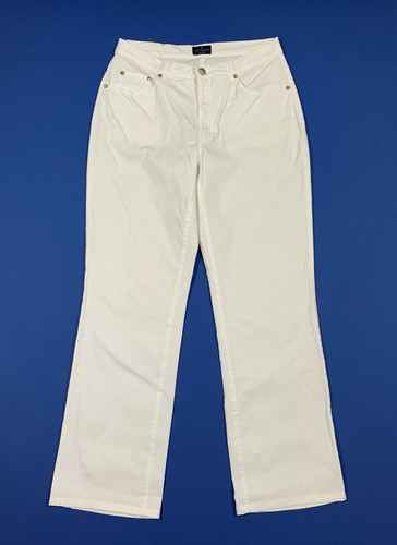 Trussardi jeans pantalone donna usato W33 tg 47 gamba dritta bianco mom T7053