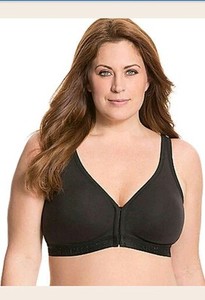 with tags Cacique 38C Black Cotton Bra No Wire Front Closure Womens Plus Lane Br