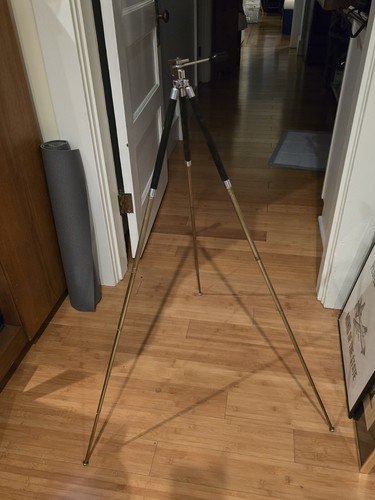Vintage Small 10.5" JUPLEN Camera TRIPOD Brass Legs Extends To 39" Japan - 第 7/11 張圖片
