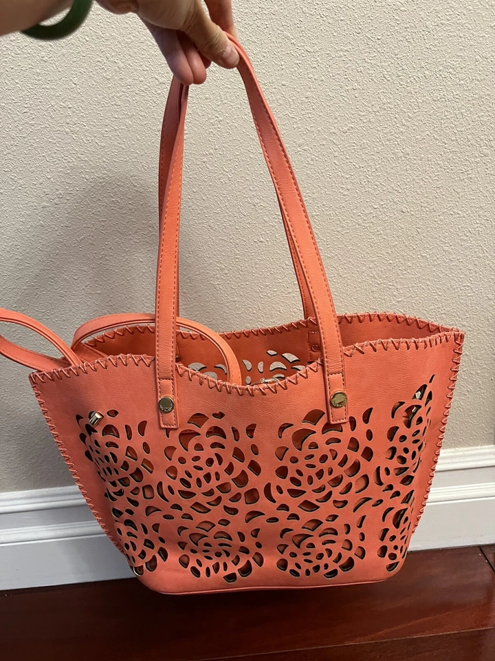 Bolsa tote Big Buddha transparente e bolsa tiracolo conjunto com 2 peças, cor laranja - Imagem 2 de 4