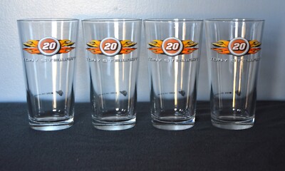 NASCAR #20 Tony Stewart Joe Gibbs Racing Pint Beer Glass~Pasabahce Set of 4  3a