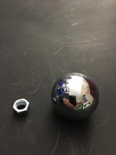 CHROME OEM Repro 3/8-16 SHIFT KNOB Ball FOR HURST & other 3/8-16 SHIFTERS w/nut