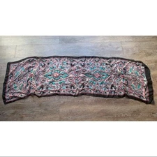 Vintage Elephant Print India 100% Silk Scarf Wrap