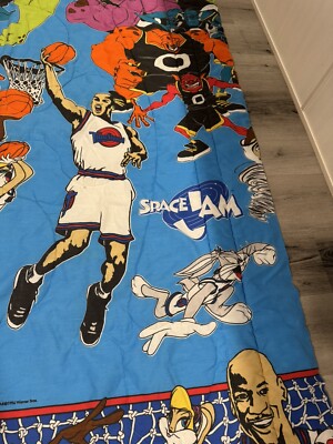 Vintage 1996 Warner Bros SPACE JAM Comforter Blanket Twin 86