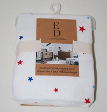 NWT Ellen Degeneres White Stars Baby Contoured Changing Pad Cover 16in X 32in