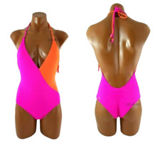 Victoria's Secret Plunge One-piece Swimsuit sz XS pink
