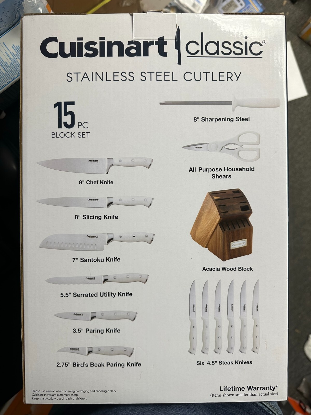 Cuisinart Classic Stainless Steel Cutlery 15 Piece Block Knife Set