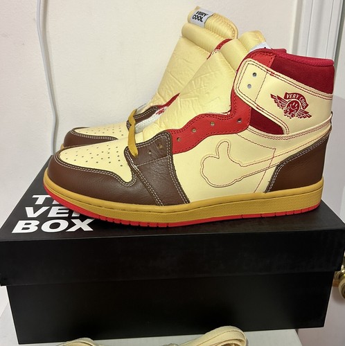 Muy Genial Marca Hi Top The Dropout Nuevo Muy Raro Talla 11 Marrón Crema Rojo Caqui - Imagen 5 de 11