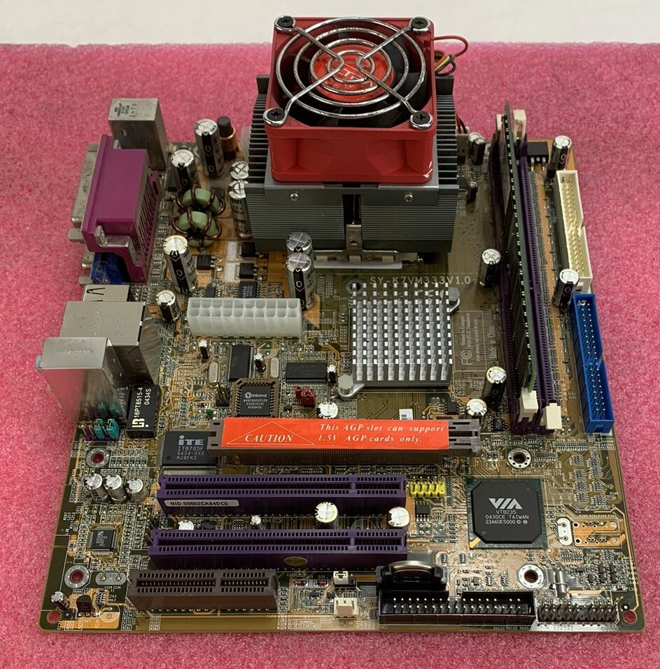 SOYO SY-K7VM333 Motherboard mATX AMD Sempron 2500T 1.75GHz 256MB RAM w/ Shield - Image 2 of 4