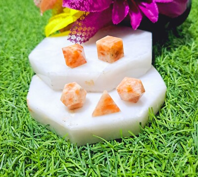 Sunstone Quartz Platonische Körper Set 5 Stück Heilige Geometrie Kristalle