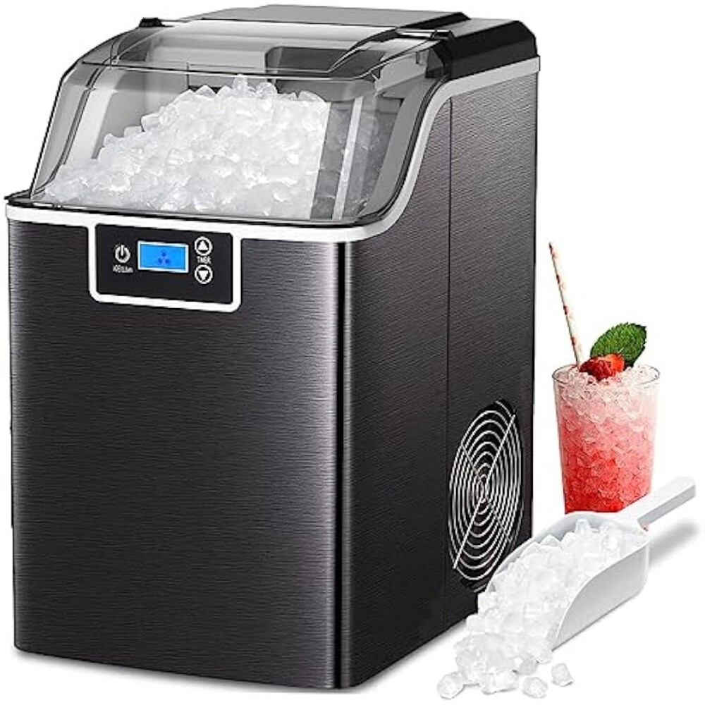44Lbs/24H Nugget Ice Makers Countertop Soft Chewable Pellet Ice Self-Cleaning
