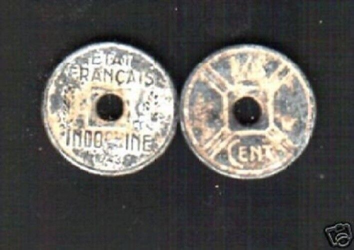 French Indo-China ( VIETNAM ) ¼ CENT KM-25 1943 Scarce Vietnamese Currency COIN