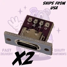 USB 3.1 Type-C Connector Power Breakout Board DIP Female RA - Pack of 2