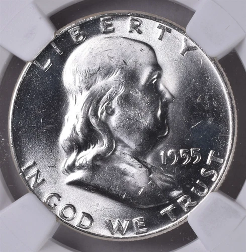 1955 Franklin Silver Half Dollar Bugs Bunny NGC MS64 Bullion Plus Bag Fragment 