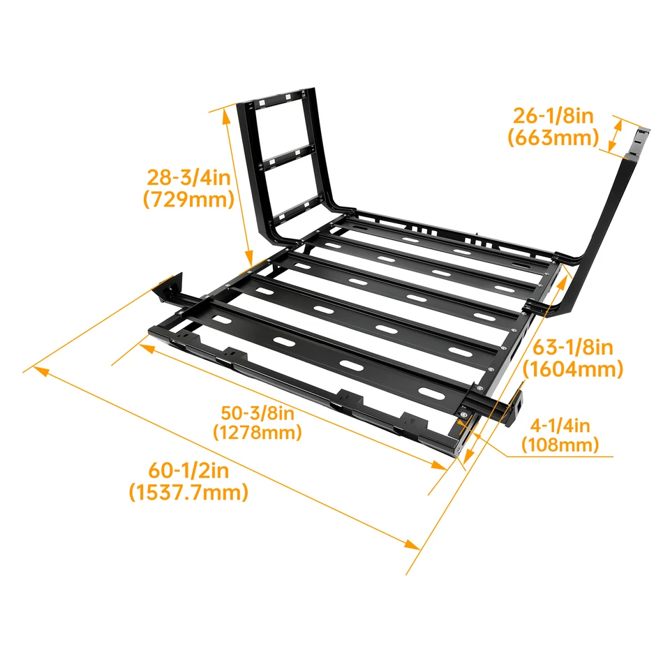 For Jeep Wrangler JK 07-18 Roof Rack Luggage Carrier Cargo 2 Side Ladders 330LB Foto 2 de 4