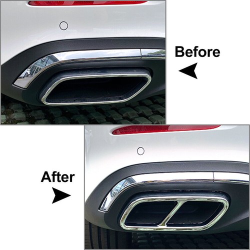 Chrom ABS Auspuffblende Abdeckung Satz für Mercedes Benz C-Klasse W206 - Bild 7 von 9
