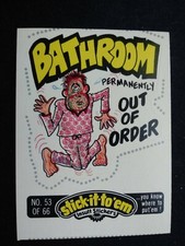 1976 Fleer Stick-It-To'em Stickers # 53 Bathroom (VG)