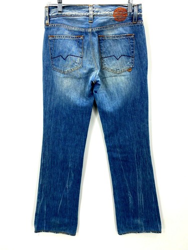 Pantalones de mezclilla Hugo Boss para mujer 27 x 34 Ginny desteñidos lavado tiro medio pierna recta Y2K - Imagen 2 de 4