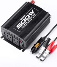 INVERTERTEK 500W Power Inverter Dual AC Outlets 12V DC to 110V AC with Aluminum