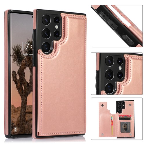 Fr Samsung Galaxy S25 S24 FE S23 S22 S21 PU Leather Card Holder Wallet Flip Case - Picture 12 of 13