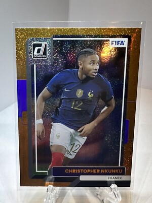 Christopher Nkunku 2022-23 Donruss FIFA Orange Sparkle SP Card #47 France