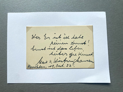 MAX VON WISTINGHAUSEN ( ) Klassik Oper signed Ausschnitt 10x15 Autogramm