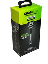 Gilette Labs Mens Razor With Exfoliating Bar 1 Razor 1 Razor Stand 2 Cartridges