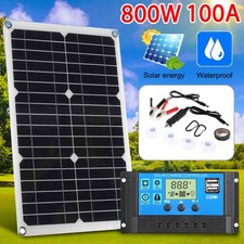 800W Solar Panel Kit Battery Charger & 100A Controller For Car Van Caravan Boat