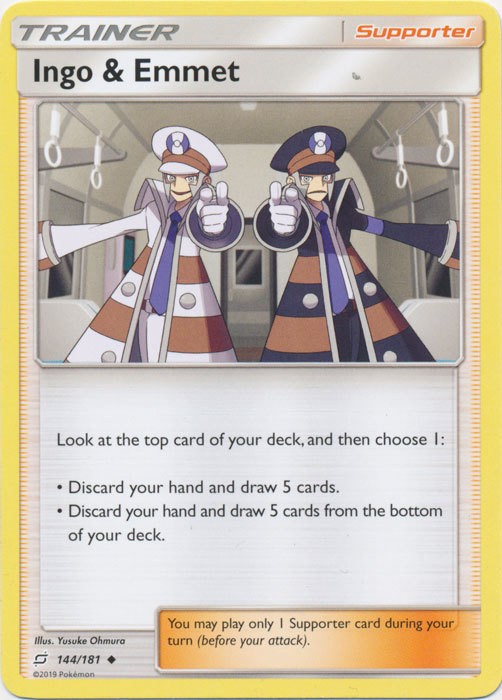 Ingo & Emmet - 144/181 - Uncommon (Lp) Team Up - Trainer - Supporter Pokémon