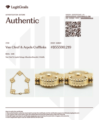 Van Cleef & Arpels Vintage Alhambra Bracelet 5 Motifs Guilloche