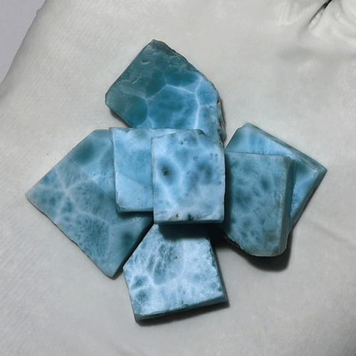 Ocean Meets Sky ~ 7 piezas piedras preciosas losas ásperas naturales dominicanas Larimar 14 mm-22 mm - Imagen 6 de 11