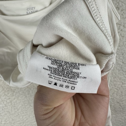 Camiseta sin mangas Cozy Earth para mujer de bambú ultra suave con cuello cuadrado blanca crema XXL - Imagen 9 de 12