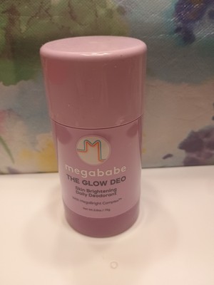 Megababe The Glow Deo Skin Brightening Daily Deodorant. Full Size, 75 g/2.6 oz.