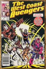 THE WEST COAST AVENGERS 1 NEWSSTAND DEBUT IRON MANS CENTURION ARMOR 1985 B