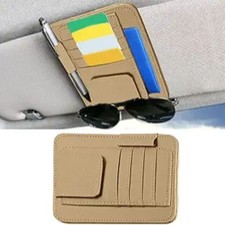 Car Sun Visor Organizer Clip Universal Car Truck Visor Document Holder Beige