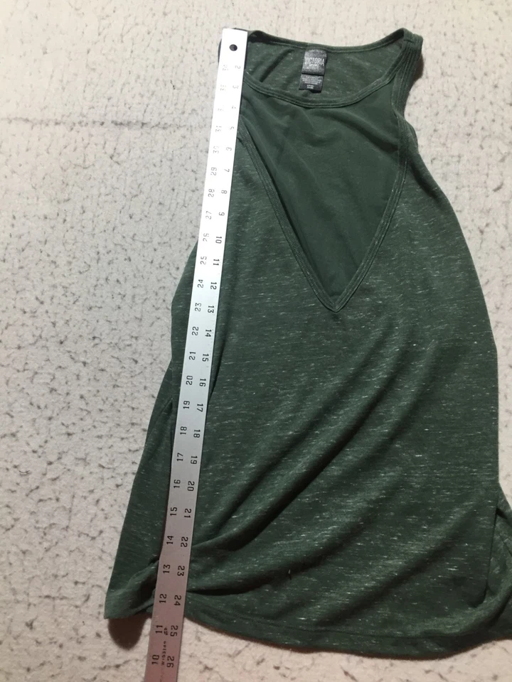 Camiseta sin mangas Victoria Sport para mujer S pequeña gris malla cuello en V frontal transparente activa Foto 4 de 4