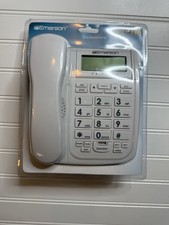 Emerson EM2646 White Wall Mountable Big Button Corded Phone w/ Caller ID NIP
