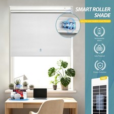 Motorized Roller Blinds with Remote Control Solar Panel Included total blackout